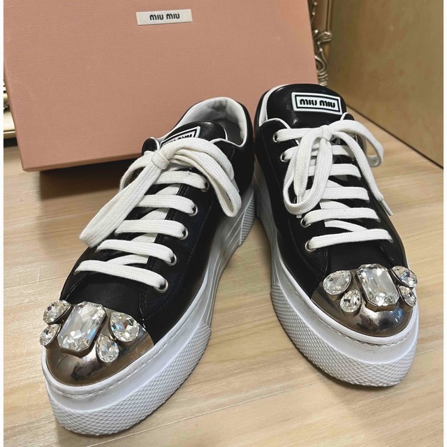 美品!MIUMIU ビジュー厚底スニーカー bataan.gov.ph