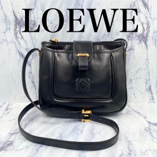 ロエベ(LOEWE)の希少オールドロエベ★ヴィンテージ　ショルダーバッグ　レザー　ブラック　ゴールド(ショルダーバッグ)