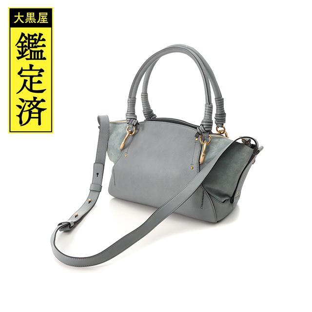 Chloe - クロエ 2WAYハンドバッグ ブルー カーフ スエード 【471