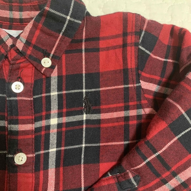 Ralph Lauren(ラルフローレン)のラルフローレン カバーオール　ロンパース　クリスマス　チェック柄 キッズ/ベビー/マタニティのベビー服(~85cm)(カバーオール)の商品写真