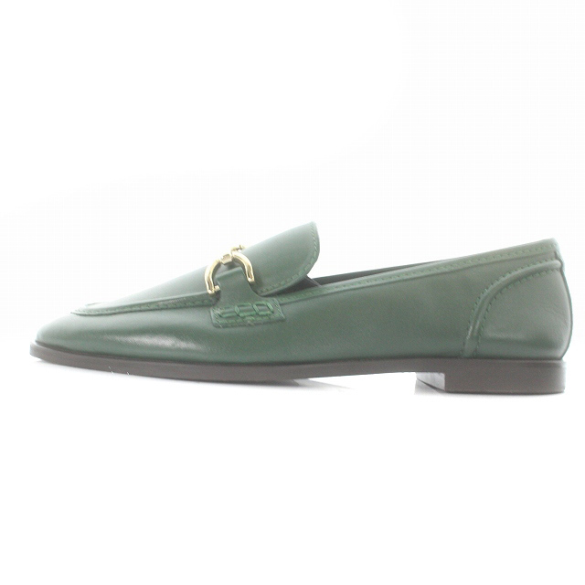 ZARA(ザラ)のザラ ローファー レザーシューズ 36 23.5cm 緑 レディースの靴/シューズ(ローファー/革靴)の商品写真