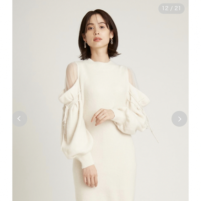 snidel シースルーショルダーミニニットワンピースの通販 by ⭐︎|ラクマ