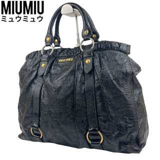 miumiu - ✨良品 miu miu ミュウミュウ ハンドバッグ 黒 パテント 