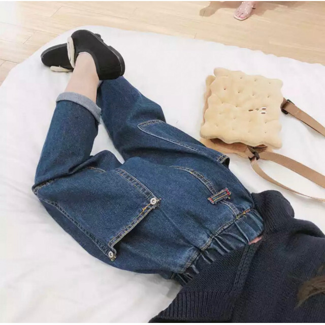 キッズ ビッグポケット デニム 110 ズボン 男の子 女の子 韓国 子供服の通販 by Leilea′s shop♡｜ラクマ