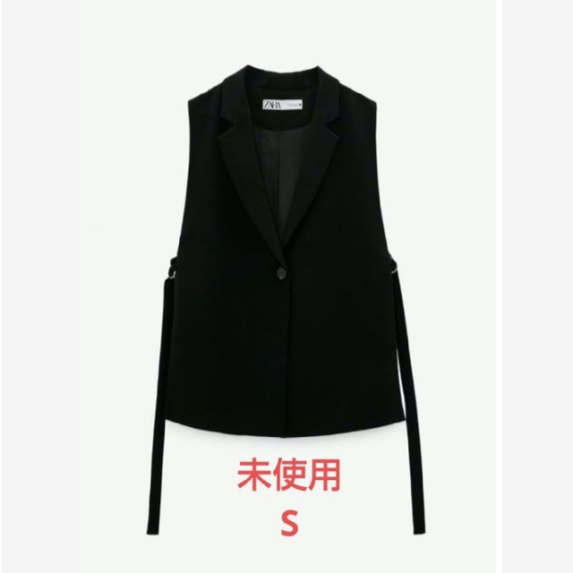 大人気 新品 タグ付き ZARA ベスト S ジレ ザラ 黒