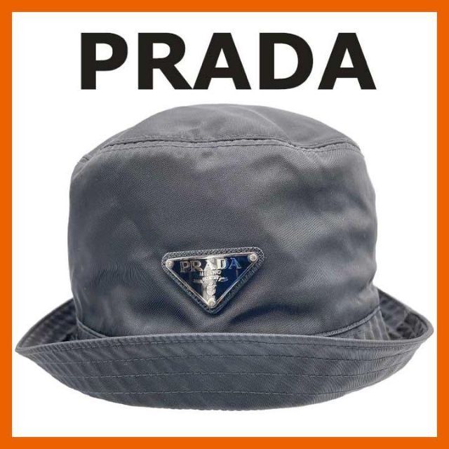 PRADA - PRADA プラダ 2HC137 バケットハット　ブラック　三角ロゴ