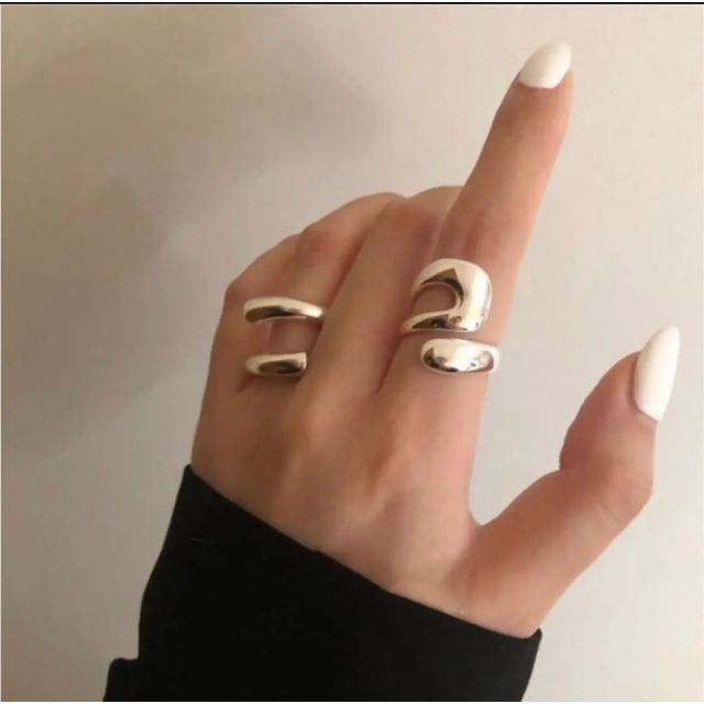 シルバーリング指輪セット韓国オルチャンフリーサイズシンプル2個セットの通販 by tommy0828's shop|ラクマ