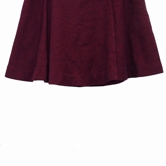 UNIQLO(ユニクロ)のユニクロ スカート フレア ミニ 千鳥格子 M レッド 赤  /KT15 レディースのスカート(ミニスカート)の商品写真