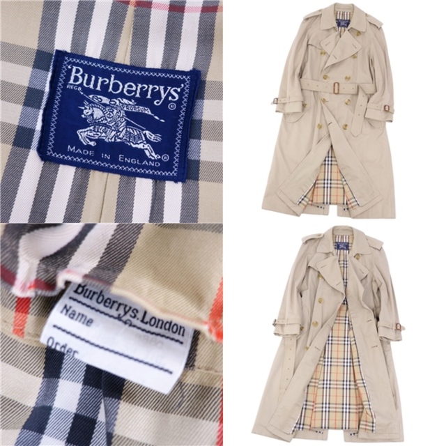 Vintage バーバリー Burberrys コート 英国製 トレンチコート 裏チェック アウター アウター メンズ 54(XL相当) ベージュ