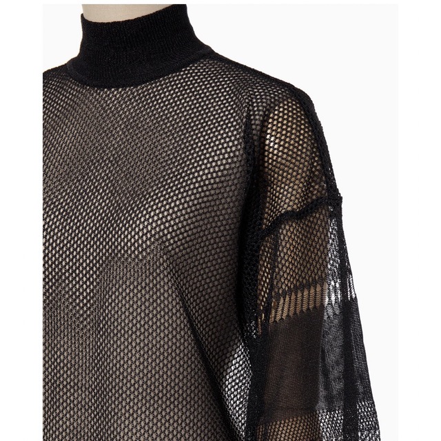 mame(マメ)の新品mame High Neck Mesh Dress - black レディースのワンピース(ロングワンピース/マキシワンピース)の商品写真