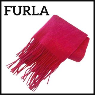 フルラ(Furla)の美品　限定色　FURLA フルラ　カシミヤ マフラー　ビビット ピンク　マゼンダ(マフラー/ショール)