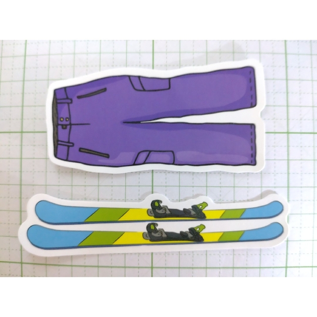 【1053】スキー板 ウェア 紫 パープル 防水ステッカー スポーツ/アウトドアのスキー(その他)の商品写真