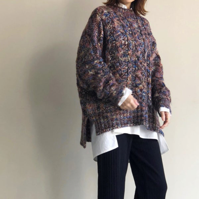 mame(マメ)のmame Multi Color Cable Knit Pullover レディースのトップス(ニット/セーター)の商品写真