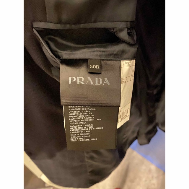 美品　PRADA カシミヤ　100% ジャケット　50 Ｌ相当　プラダ　ネイビー