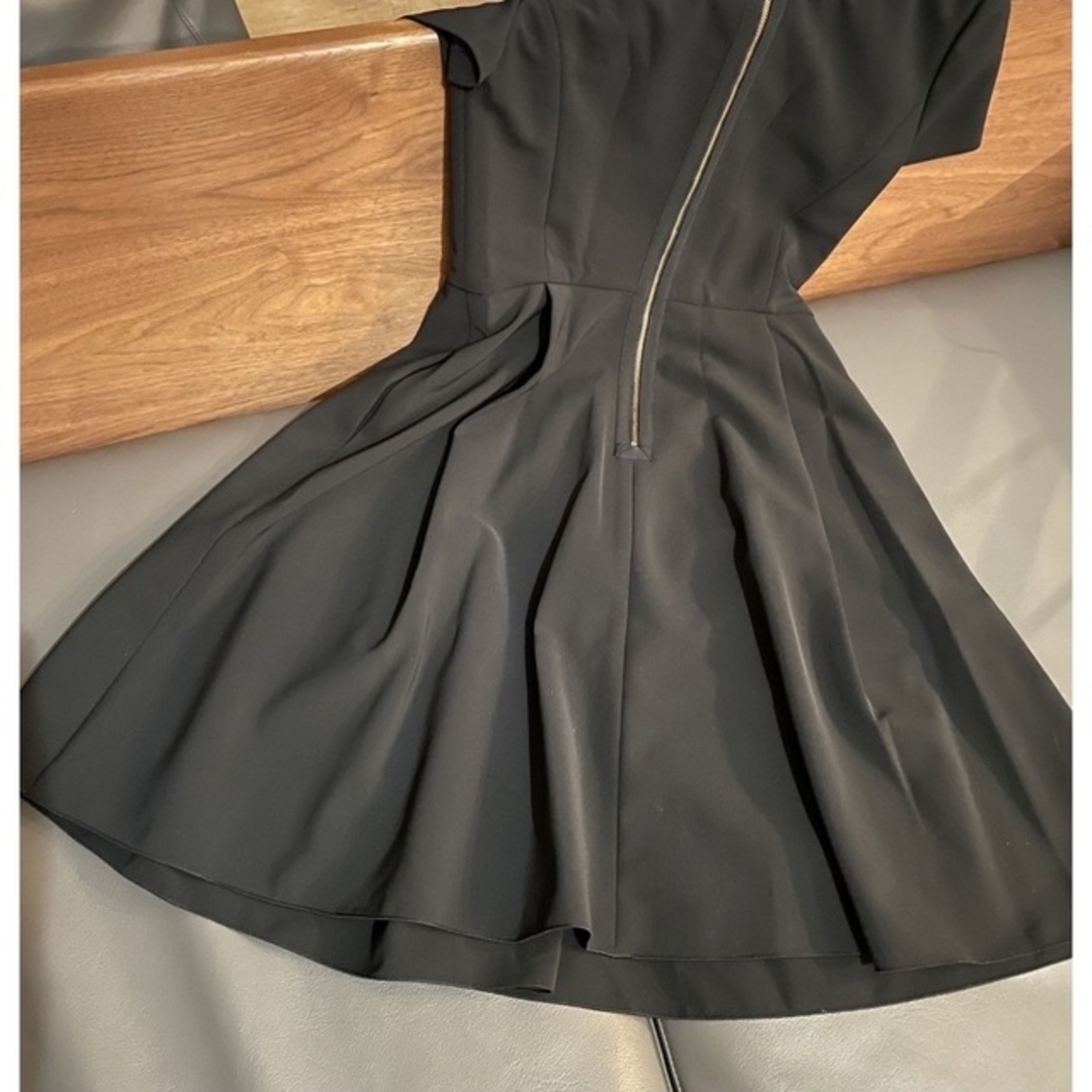 FOXEY NEW YORK - FOXEY NEW YORK 半袖膝丈ワンピース ネイビー 38の