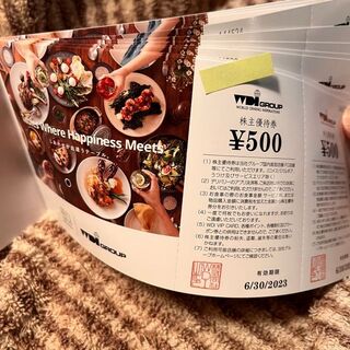 41000円分 WDI 株主優待券(レストラン/食事券)