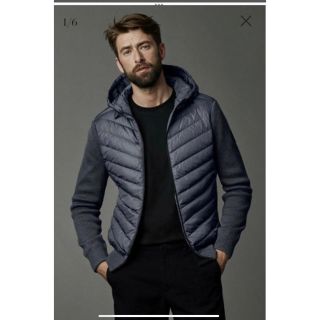 カナダグース(CANADA GOOSE)のカナダグース　ハイブリッド　ダウンジャケット　パーカー　ニット　S グレー(ダウンジャケット)