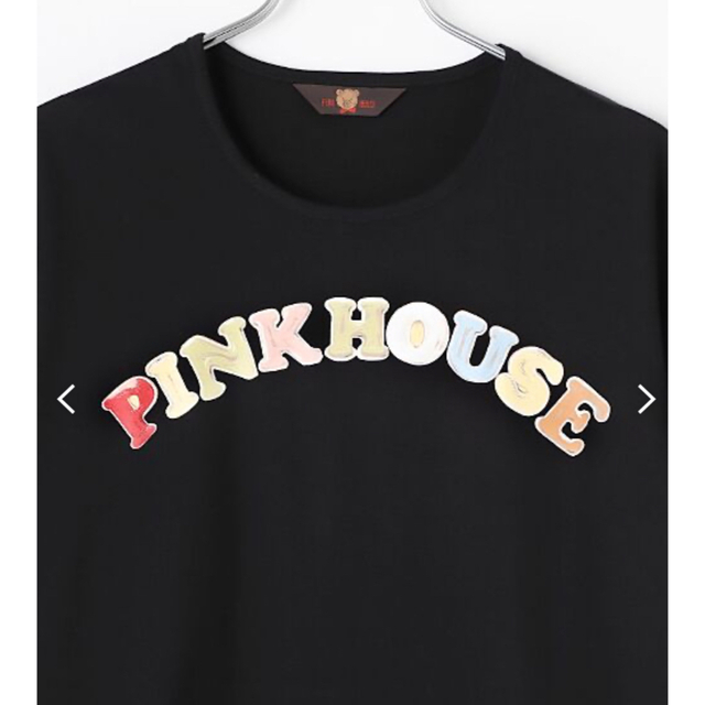 PINK HOUSE(ピンクハウス)のカラフルロゴプリントチュニックカットソー ブラック メンズのトップス(Tシャツ/カットソー(半袖/袖なし))の商品写真