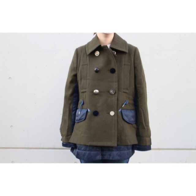 sacai(サカイ)のSacai サカイ✰ 極美品✰ コレクション　濃紺　MA-1 ミリタリー　コート レディースのジャケット/アウター(ピーコート)の商品写真