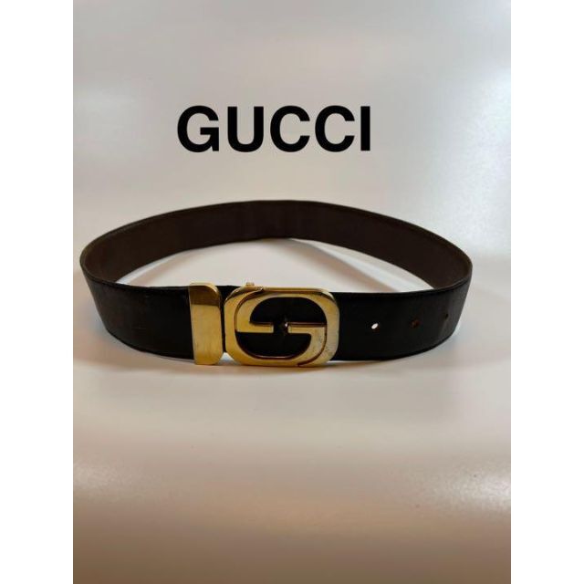 GUCCI グッチ ベルト ゴールド バックル ブラック 黒 【スーパーセール】 6572円