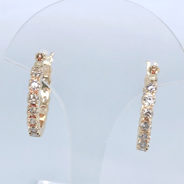 1.00ct ダイヤモンド エタニティ フープピアス K18 ダイヤ 1ct 1.00ct ダイヤモンド エタニティ フープピアス K18 ダイヤ 1ct