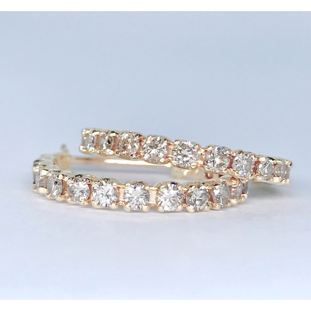 1.00ct ダイヤモンド エタニティ フープピアス K18 ダイヤ 1ct 1.00ct ダイヤモンド エタニティ フープピアス K18 ダイヤ 1ct