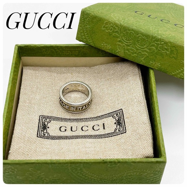 GUCCI】グッチ トレードマークリング 指輪 ロゴ シルバー ヴィンテージ