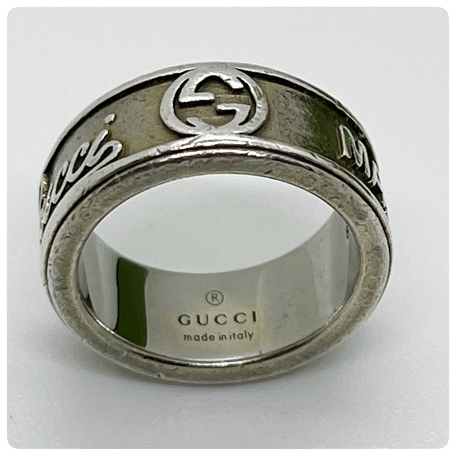 【GUCCI】グッチ トレードマークリング 指輪 ロゴ シルバー ヴィンテージ