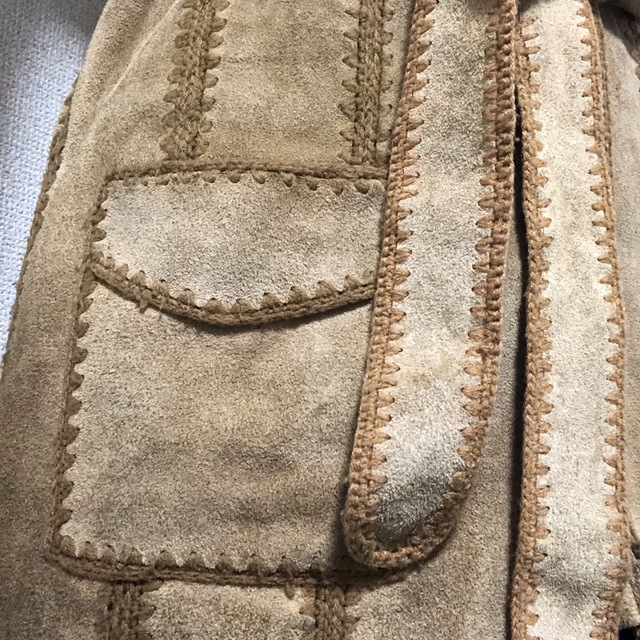 古着　ニット×スウェードジャケット レディースのジャケット/アウター(ガウンコート)の商品写真