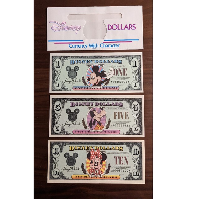 ☆美品　1.5.10ドル　封筒付☆ディズニーダラー　DisneyDollars