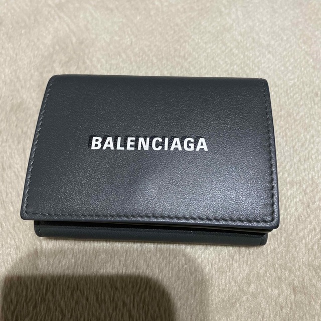 BALENCIAGA 3つ折り財布 グレーファッション小物