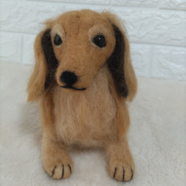 羊毛フェルト　犬　ダックスフンド　ハンドメイド ハンドメイドのぬいぐるみ/人形(ぬいぐるみ)の商品写真