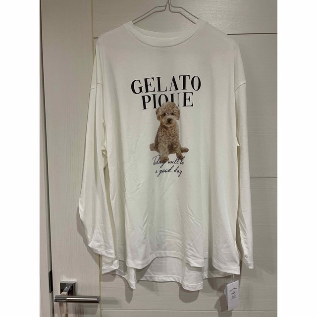 gelato pique(ジェラートピケ)の新品★トイプードル　ワンポイントロンＴ レディースのトップス(Tシャツ(長袖/七分))の商品写真