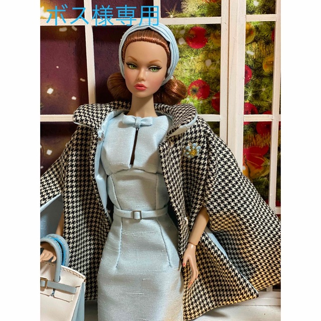 Barbie(バービー)のティファニーブルーワンピース&千鳥格子コート　ポピーパーカー　バービー人形 ハンドメイドのぬいぐるみ/人形(人形)の商品写真