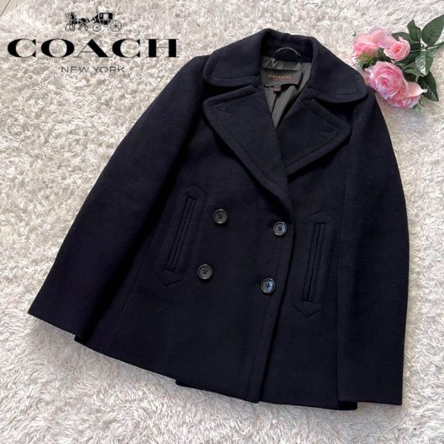 あの有名通販サイト 【美品】COACH コーチ Pコート 総裏地仕様 ウール