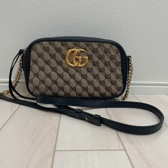 GUCCI グッチ GGマーモント スモールショルダーバッグ GGキャンバス