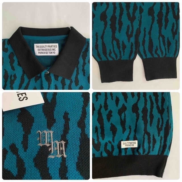 L【WACKOMARIA】 青)LEOPARD POLO SHIRT／新品 メンズのトップス(ポロシャツ)の商品写真