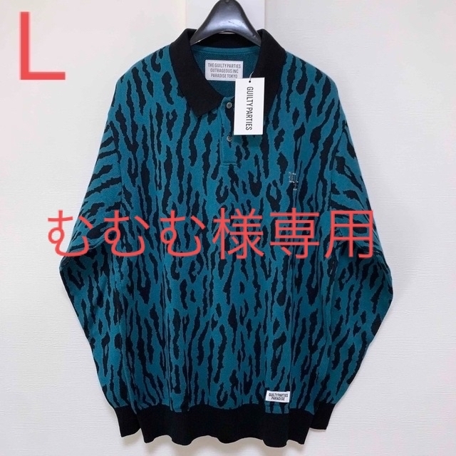 L【WACKOMARIA】 青)LEOPARD POLO SHIRT／新品かんたんラクマパック商品状態