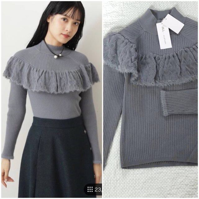 JILL by JILLSTUART(ジルバイジルスチュアート)のJILL by JILLSTUART【昨季新品】ヨークフリルニット レディースのトップス(ニット/セーター)の商品写真