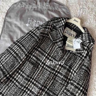 ヘルノHERNO ツィードロングコート タグ付き未使用