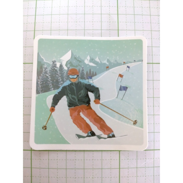 【1056】スキーヤー スラローム 大回転 防水ステッカー スポーツ/アウトドアのスキー(その他)の商品写真