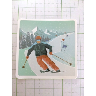 【1056】スキーヤー スラローム 大回転 防水ステッカー(その他)