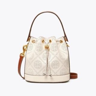 トリーバーチ(Tory Burch)の【最終値下げ】トリーバーチ　Tモノグラムパンチングレザーバケット(ハンドバッグ)