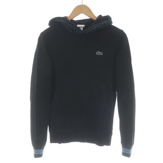 ラコステライブ(LACOSTE L!VE)のLacoste L!VE ヒョウ柄フードスウェットパーカ XS 黒 SH9071(パーカー)