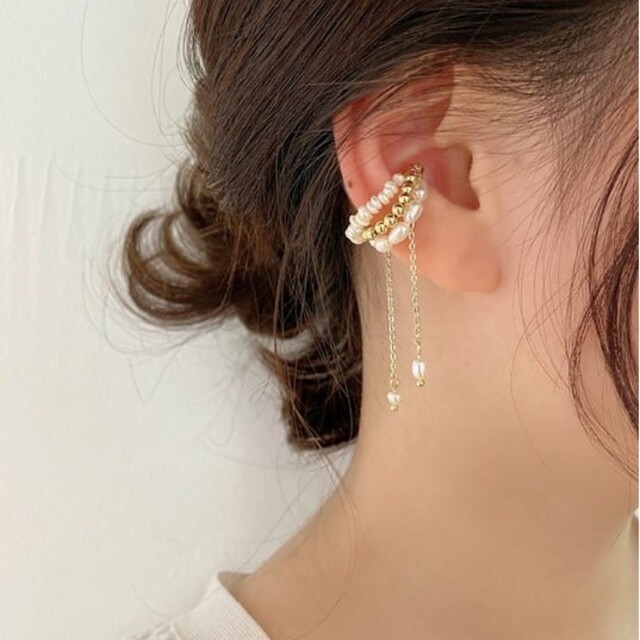 大人気商品☆ ゴールド パール☆ 耳骨クリップ 可愛い イヤリング