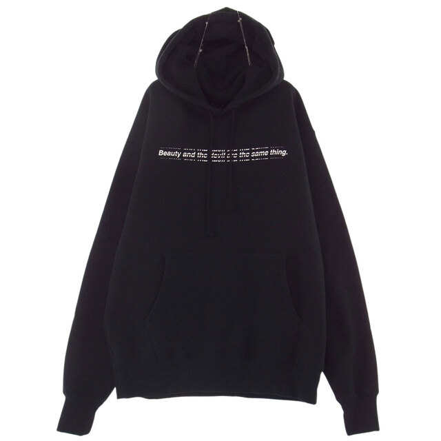 MINEDENIM マインデニム パーカー 2011-6001-99-L2 Lettered Print Hoodie プリント プルオーバー パーカー ブラック系 L【極上美品】