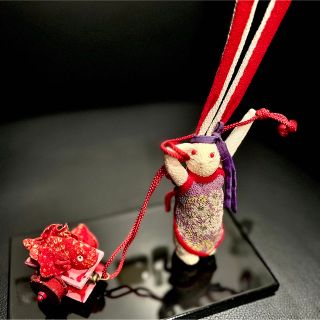 作家 鯛持ち鯛兎 うさぎ ウサギ 干支 卯年 置物 飾り オブジェ 人形 古布(置物)