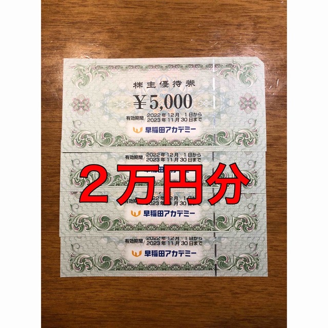 早稲田アカデミー　株主優待　20000円