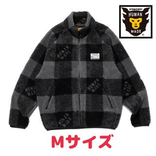 ヒューマンメイド(HUMAN MADE)のHUMANMADE CHECK BOA FLEECE JACKET ブラック　M(ブルゾン)