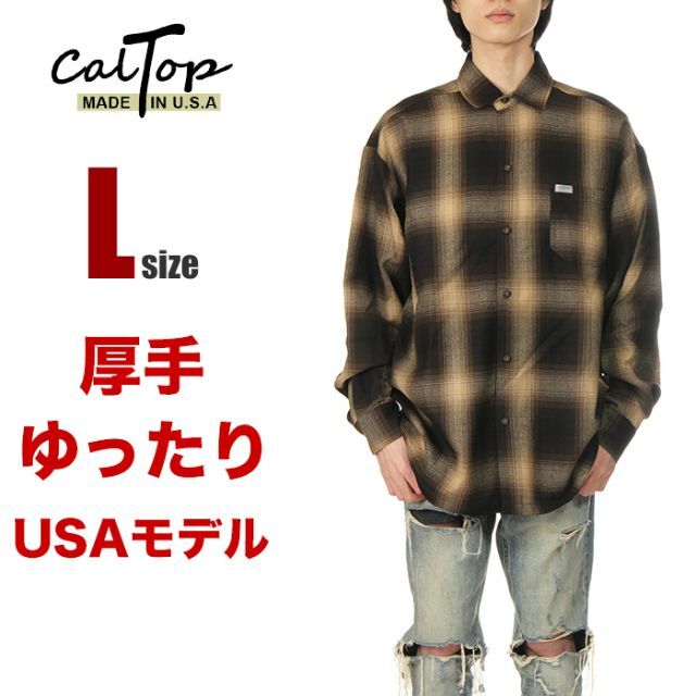 Caltop  カルトップ L チェック オンブレシャツ チカーノ 長袖シャツ